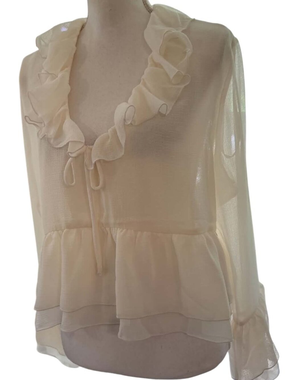 Jessica Simpson Cream Ruffle Blouse NWT - Picture 7 of 9